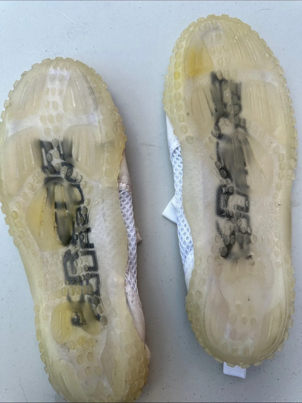 Kids White Mesh Water Shoes with Easy Hook Closure